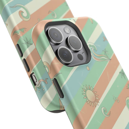 Magnetic Impact-Resistant Phone Case — Retro Surf Stripes