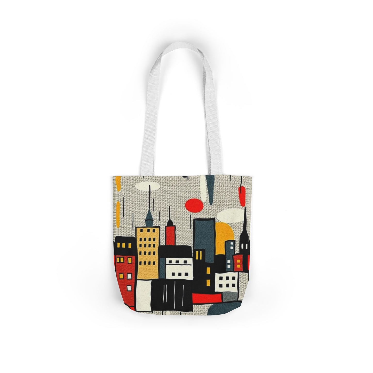Cityscape Canvas Tote Bag — Retro Urban Skyline Print