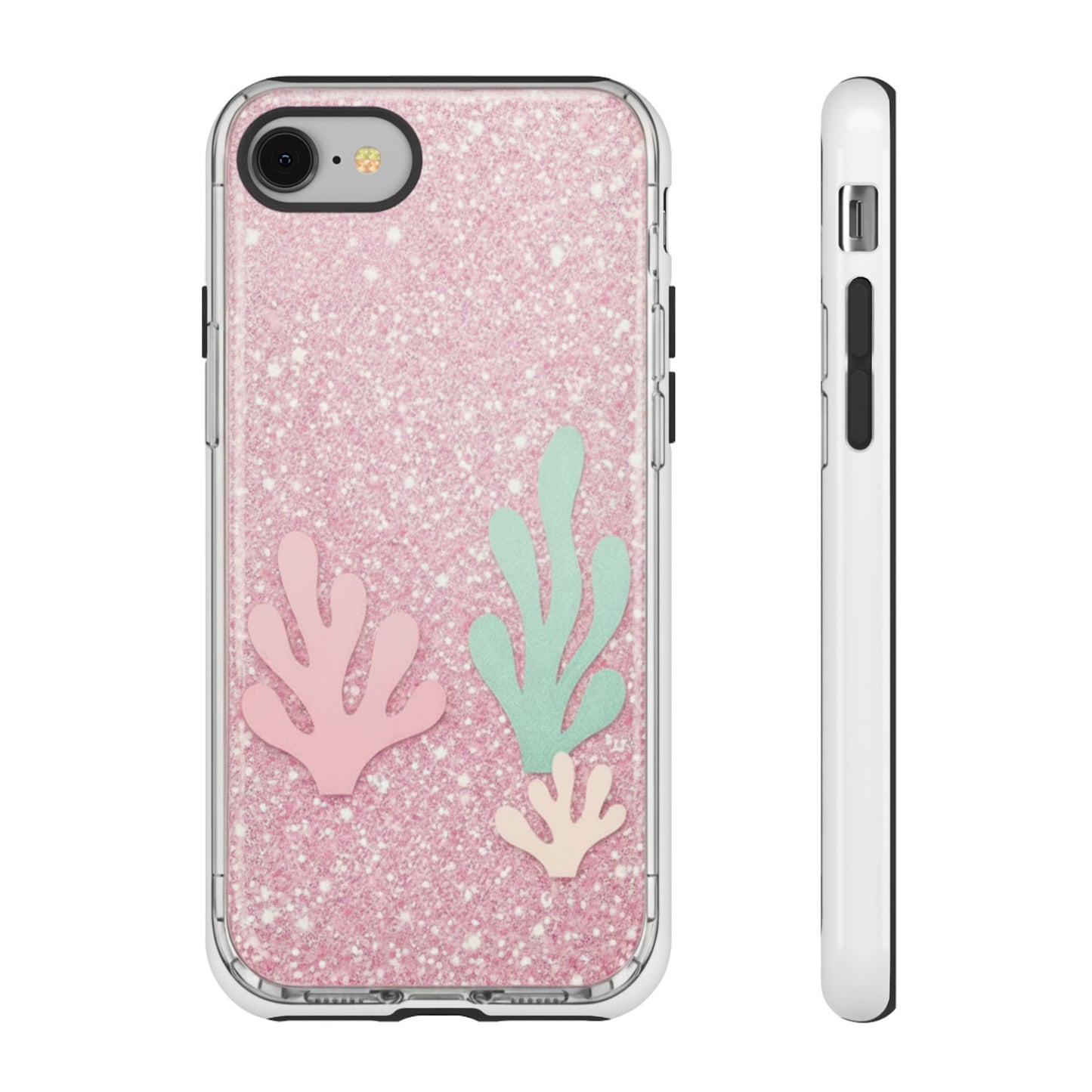 Pink Glitter Seaweed Tough Case - Sparkle Protective Phone Cover