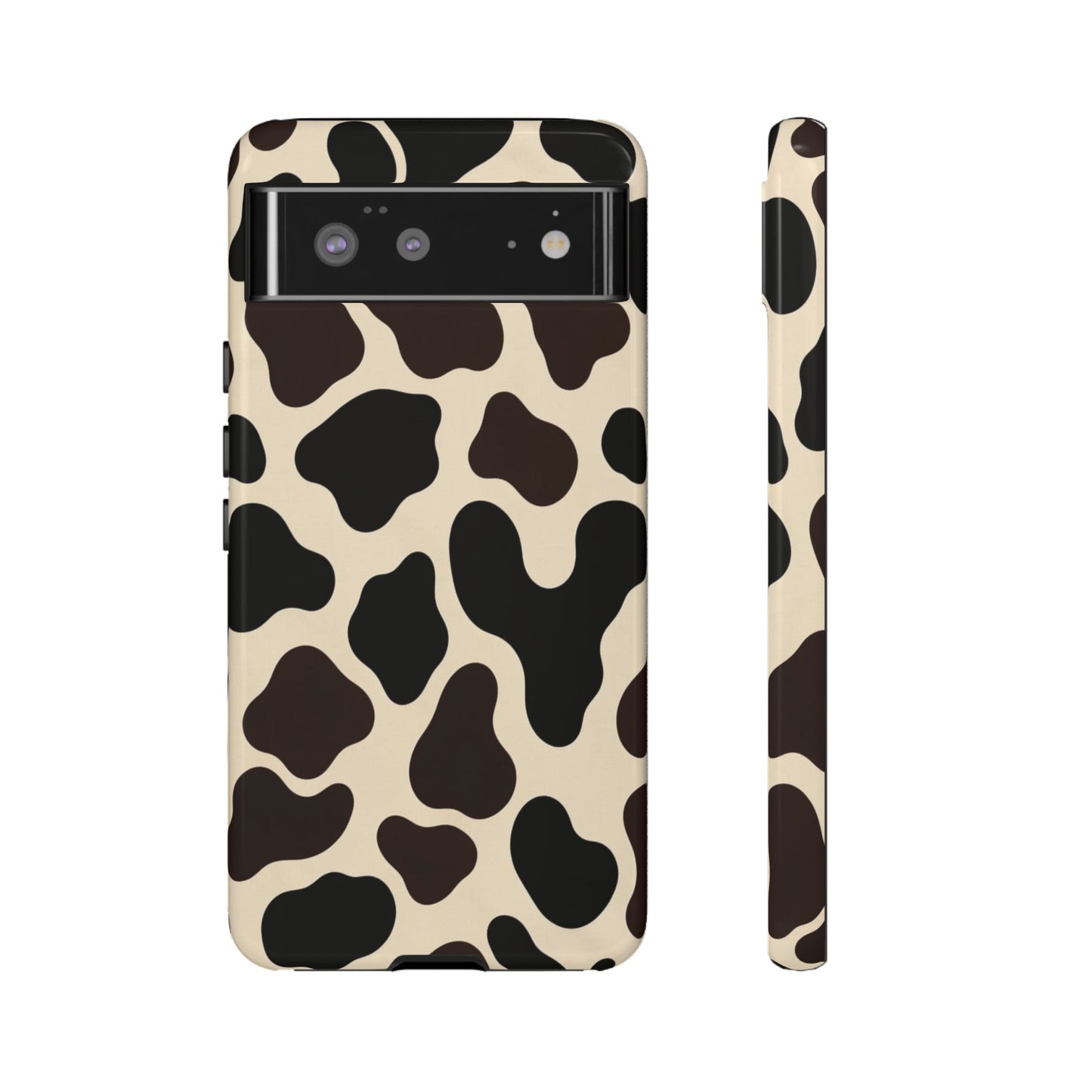 Cow Print Phone Case — Black & Cream Protective  Case