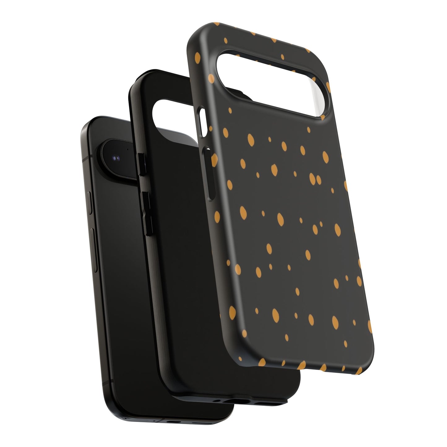 Black & Gold Dot Tough Phone Case — Protective Sparkle Pattern