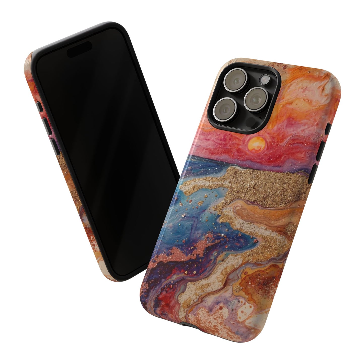 Sunset Coast Phone Case — Colorful Abstract Beach Art Tough Case