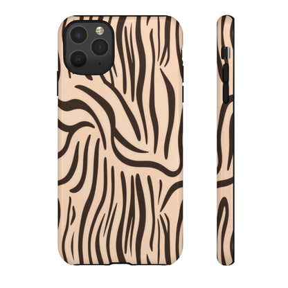 Zebra Stripe Tough Phone Case – Neutral Animal Print Protective Cover
