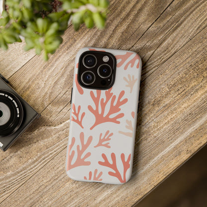 Coral Reef Pattern Tough Phone Case — Pink Beachy Protective Cover