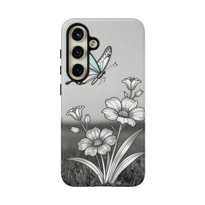 Butterfly & Wildflower Tough Phone Case — Durable Floral Phone Cover