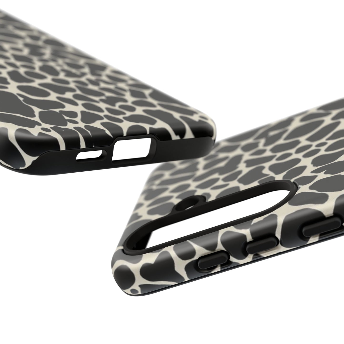 Black and White Cowhide Phone Case — Protective Tough Case