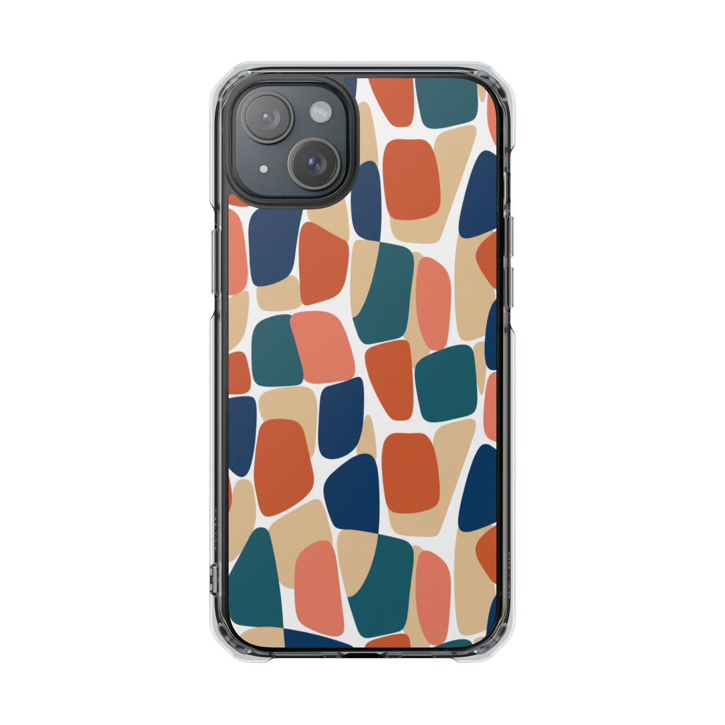 Clear Magnetic Phone Case — Abstract Color Block Protective Case