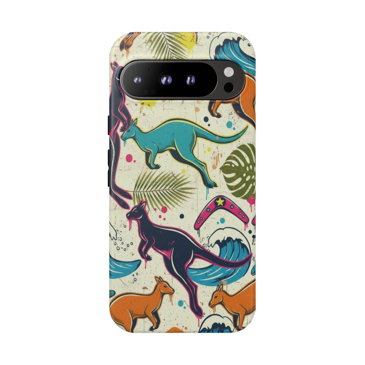 Tough Cases — Colorful Surfing Kangaroo Phone Case