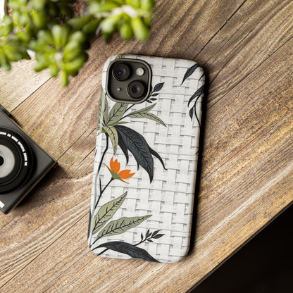Floral Woven Tough Phone Case — Protective Botanical iPhone Cover