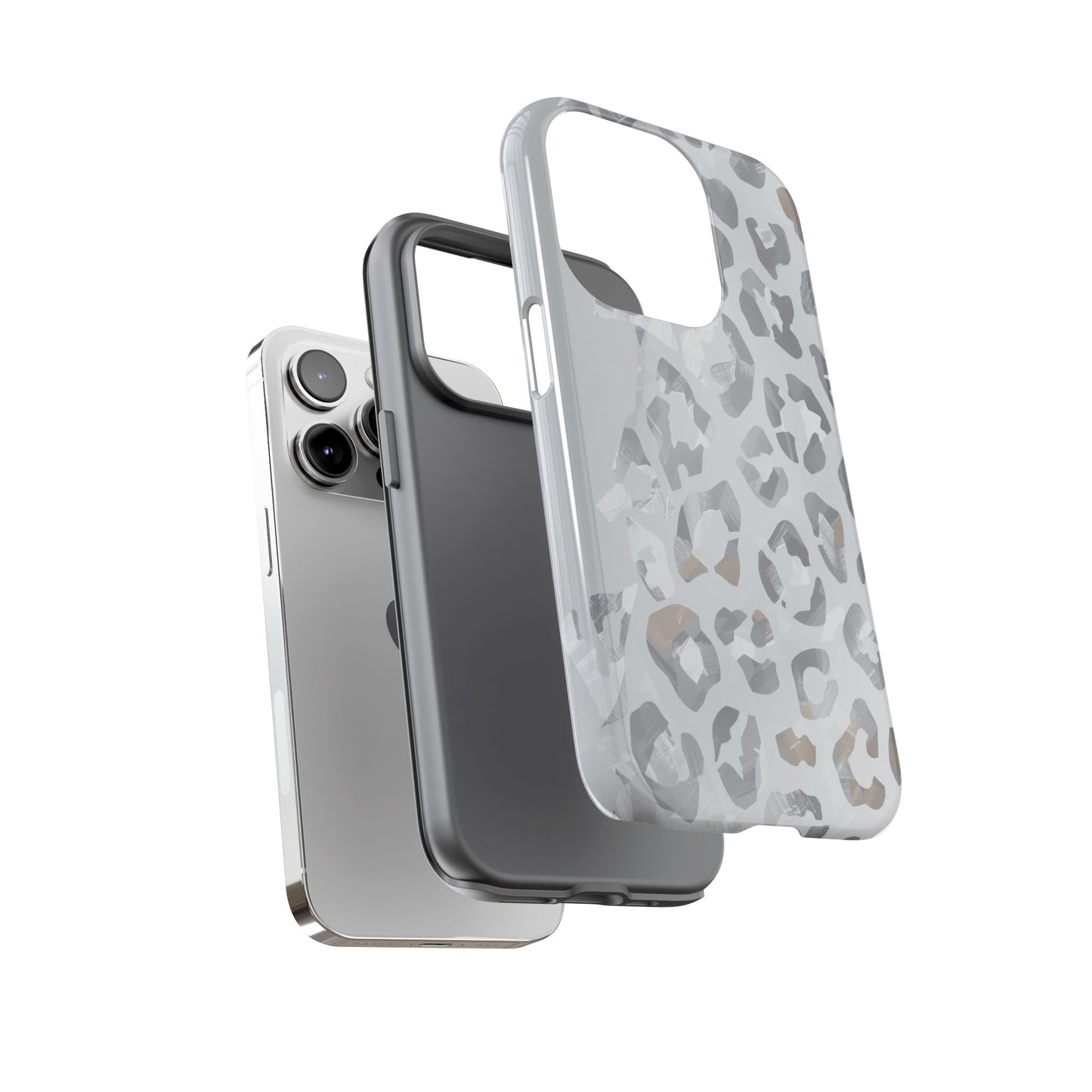 Silver Leopard Tough Phone Case