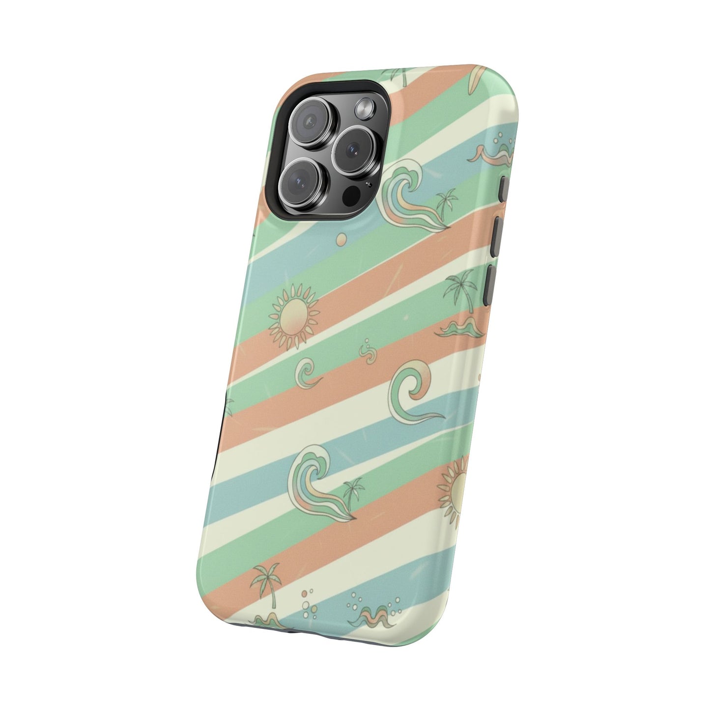 Magnetic Impact-Resistant Phone Case — Retro Surf Stripes