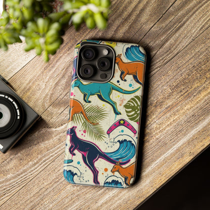 Tough Cases — Colorful Surfing Kangaroo Phone Case