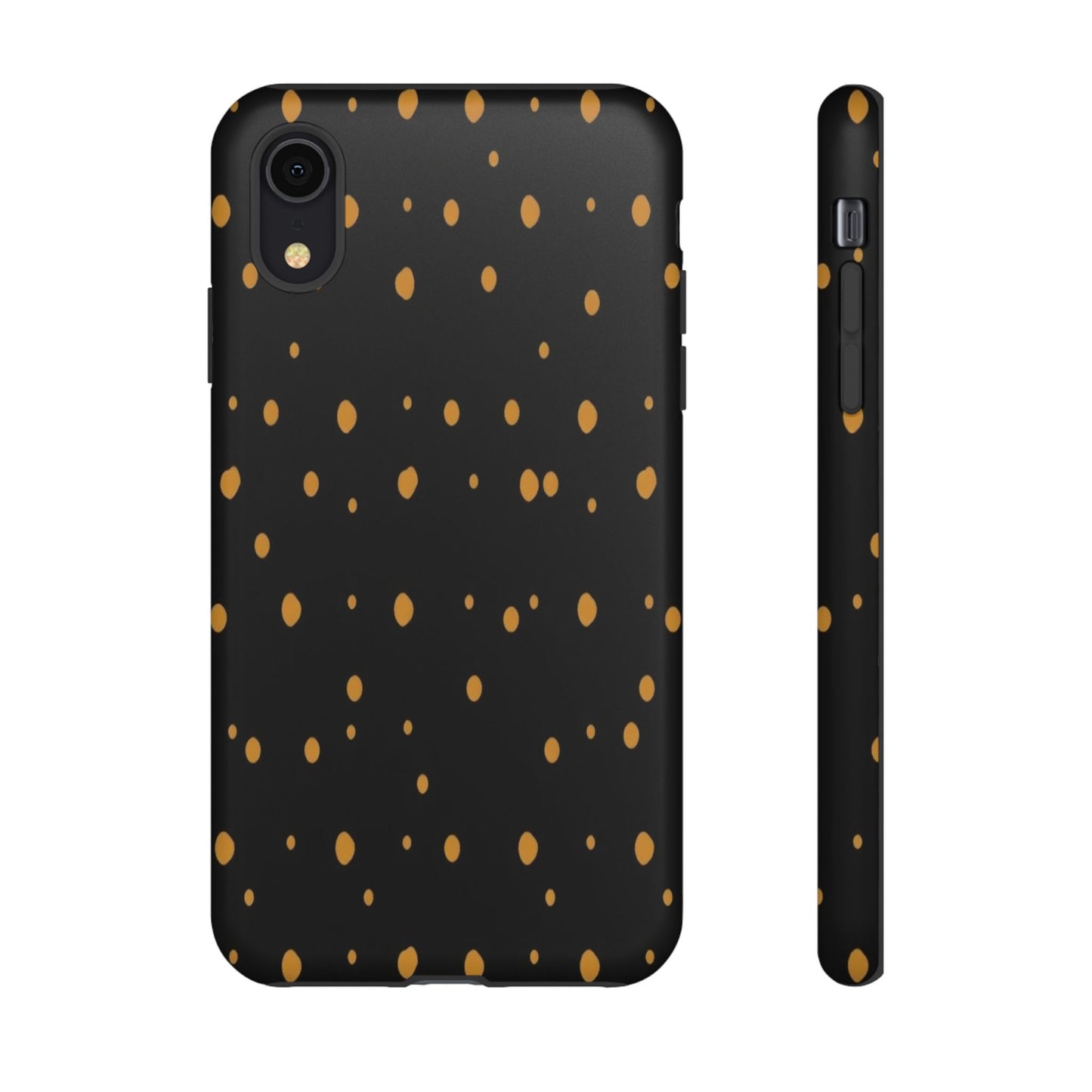 Black & Gold Dot Tough Phone Case — Protective Sparkle Pattern