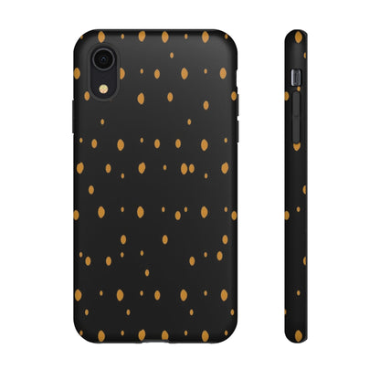 Black & Gold Dot Tough Phone Case — Protective Sparkle Pattern