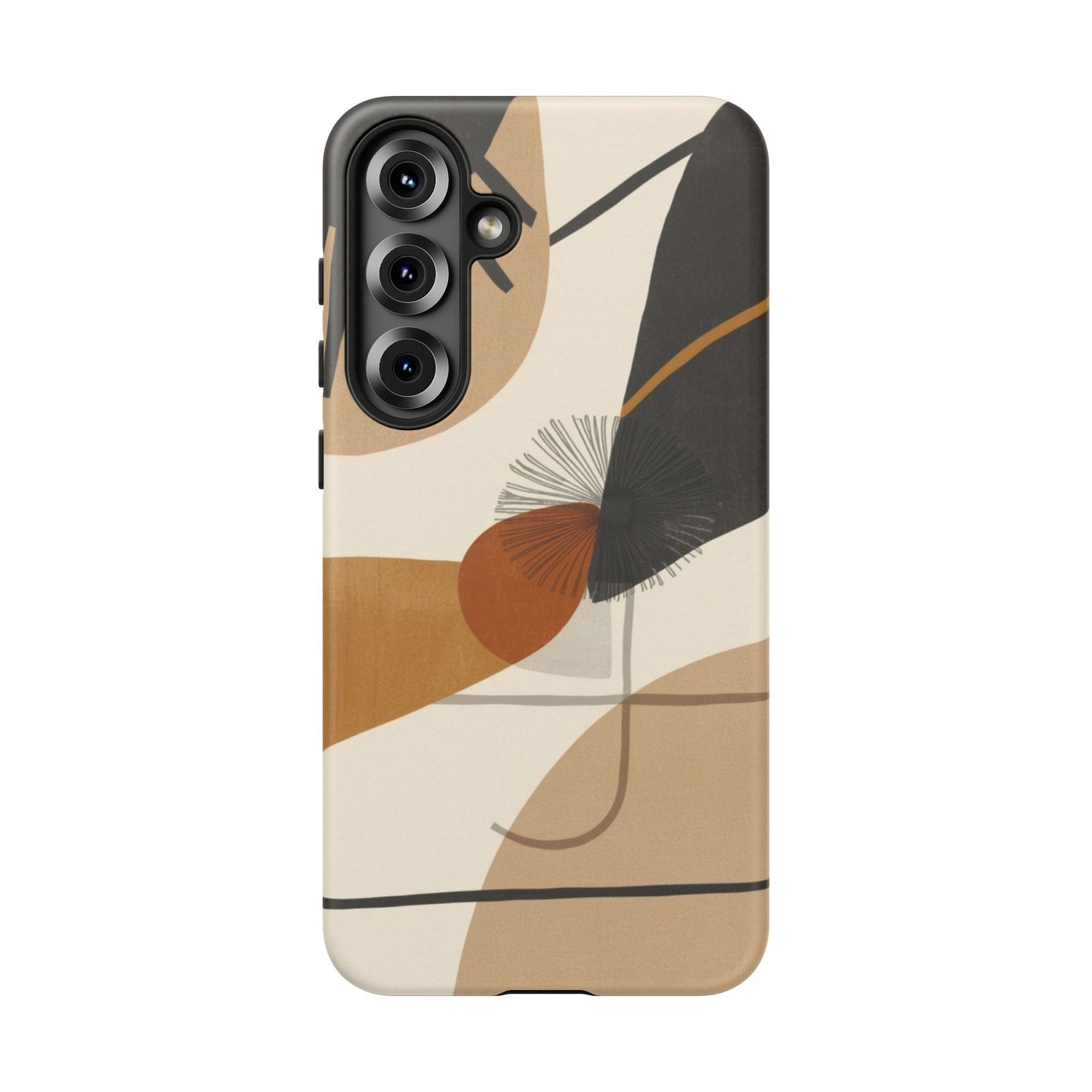 Abstract Earth Tone Phone Case — Mid-Century Minimalist Tough Case