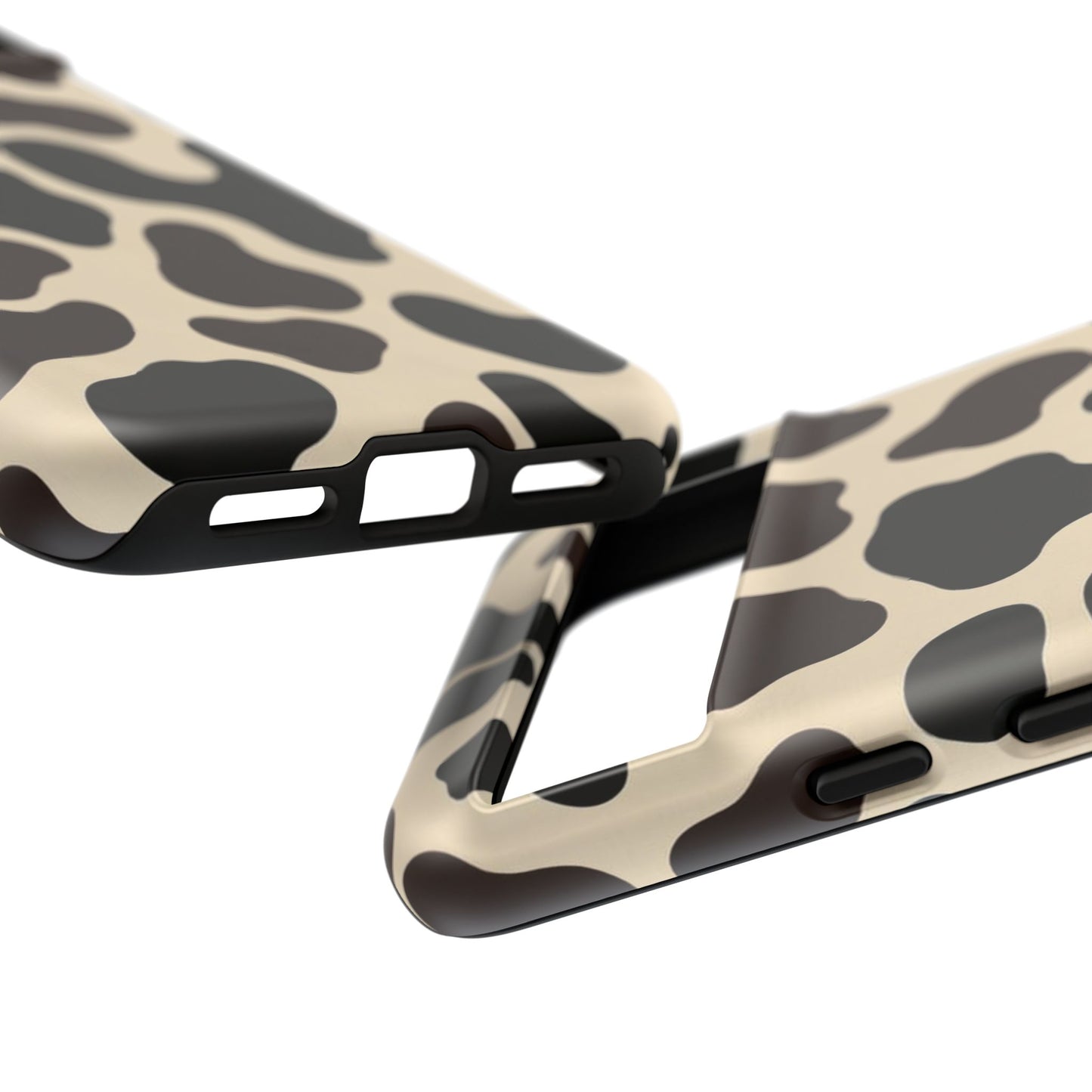 Cow Print Phone Case — Black & Cream Protective  Case