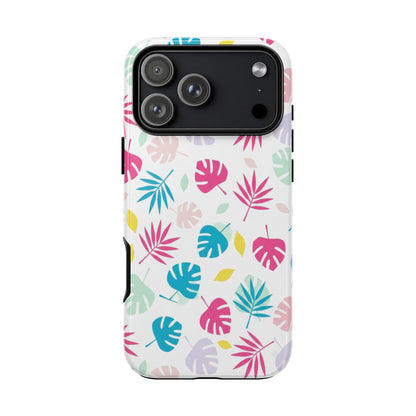 Tropical Leaf Phone Case — Colorful Pastel Monstera & Palm iPhone Case