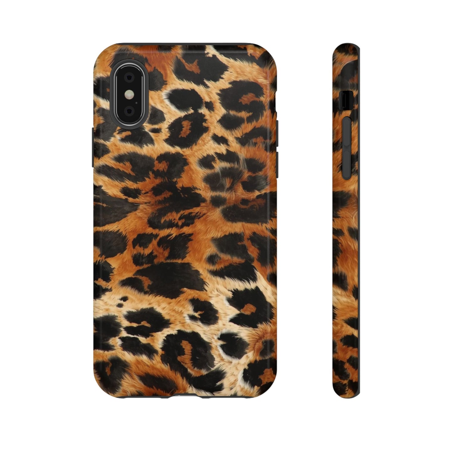 Leopard Print Tough Phone Case – Rugged Protective iPhone Cover