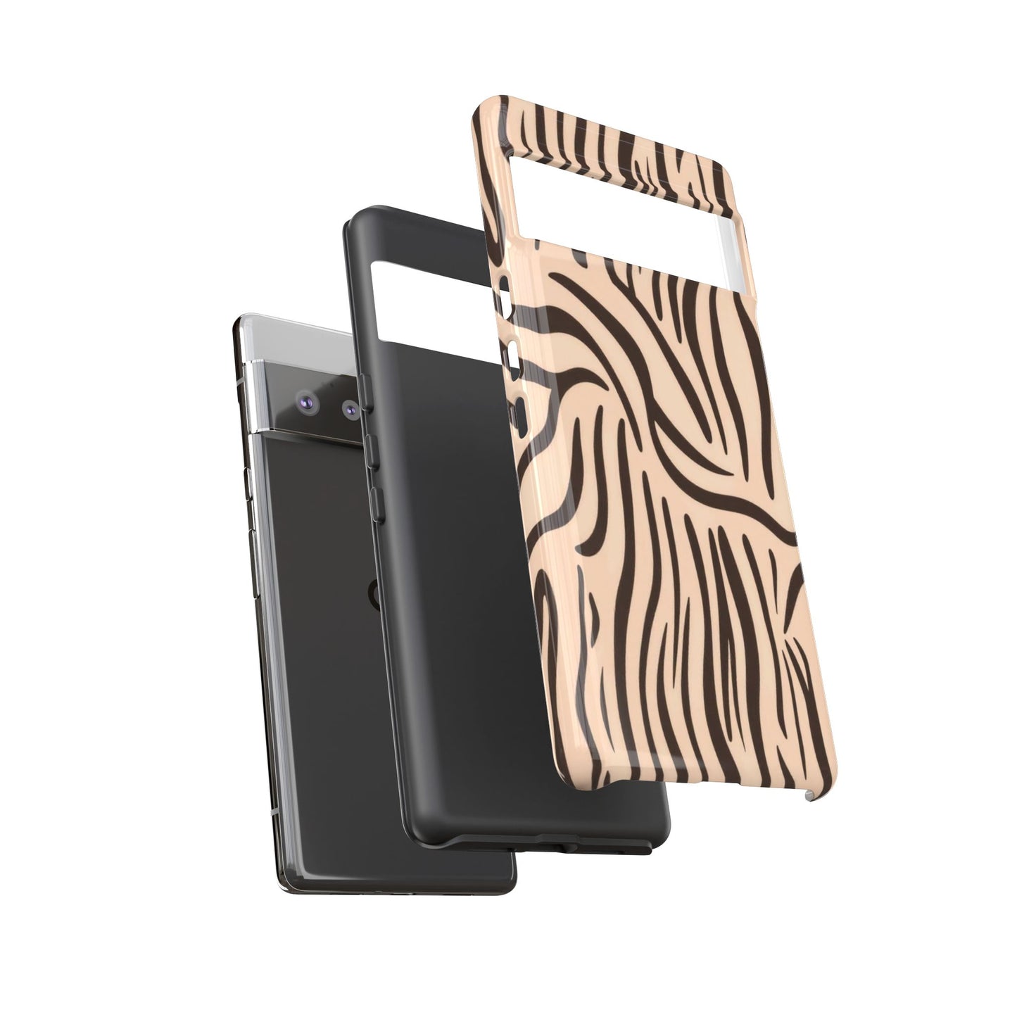 Zebra Stripe Tough Phone Case – Neutral Animal Print Protective Cover