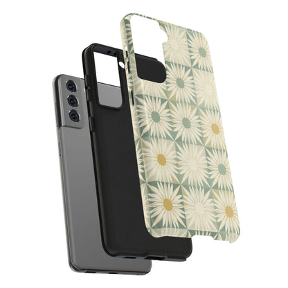Retro Daisy Tough Phone Case — Vintage Floral Protective Cover for iPhone