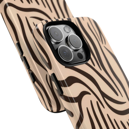 Zebra Stripe Tough Phone Case – Neutral Animal Print Protective Cover