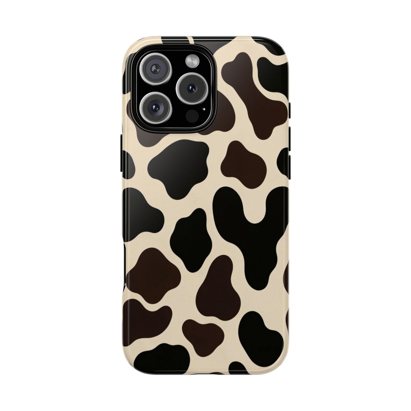 Cow Print Phone Case — Black & Cream Protective  Case
