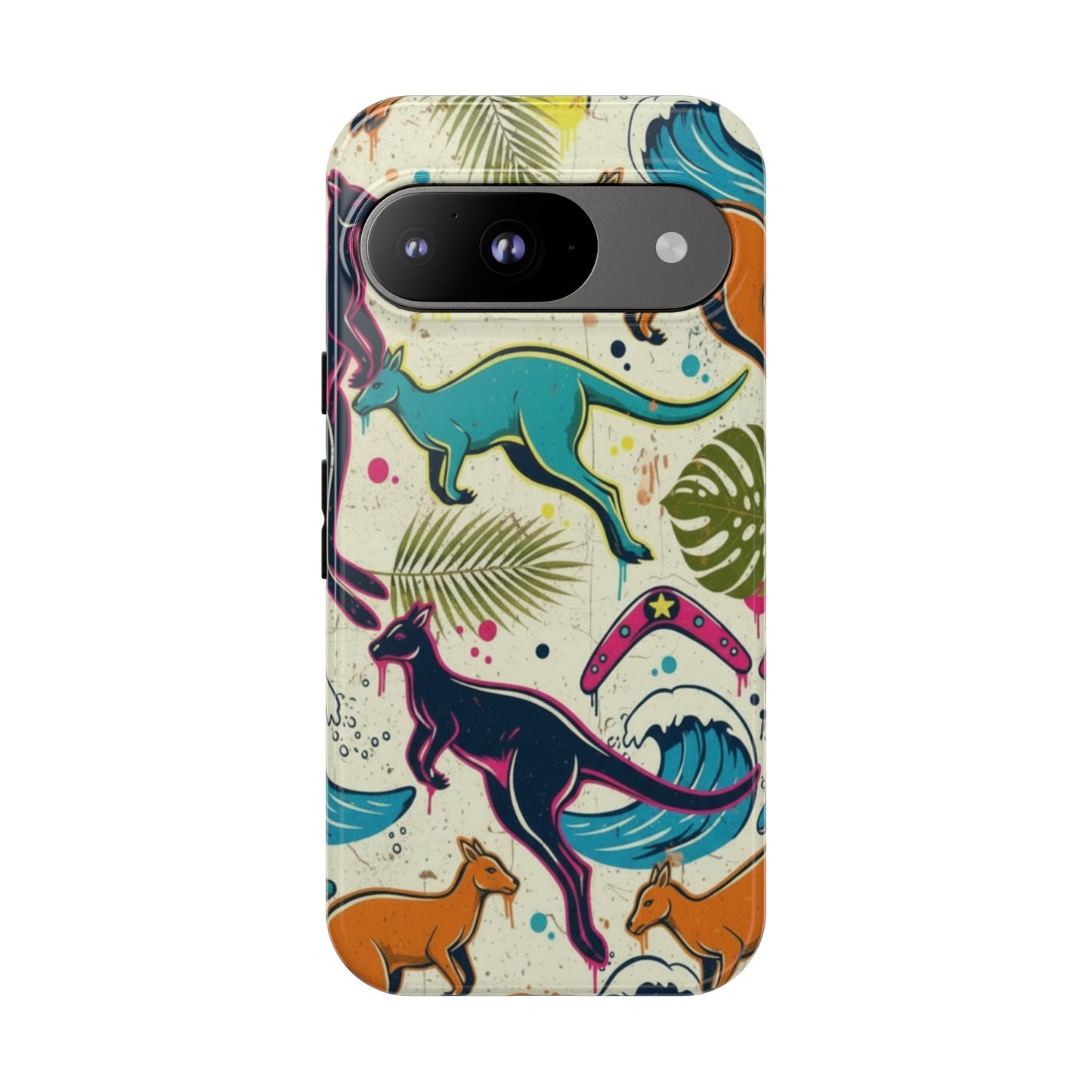 Tough Cases — Colorful Surfing Kangaroo Phone Case