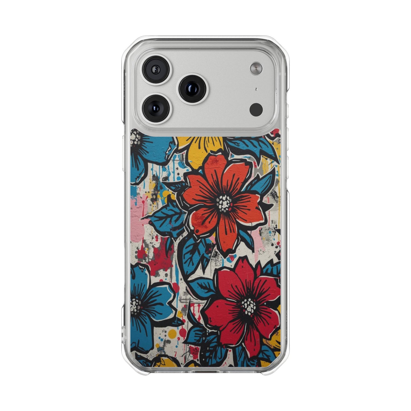 Clear Magnetic Phone Case — Colorful Floral Impact Protection