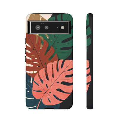 Tropical Monstera Phone Case — Colorful Leaf Protective Tough Case