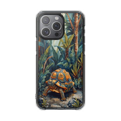 Clear Magnetic Phone Case — Tropical Turtle Art Protective Cover