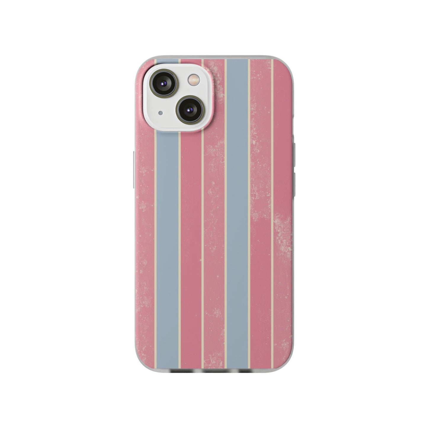 Striped Pink & Blue Phone Case — Retro Pastel Flexi Case