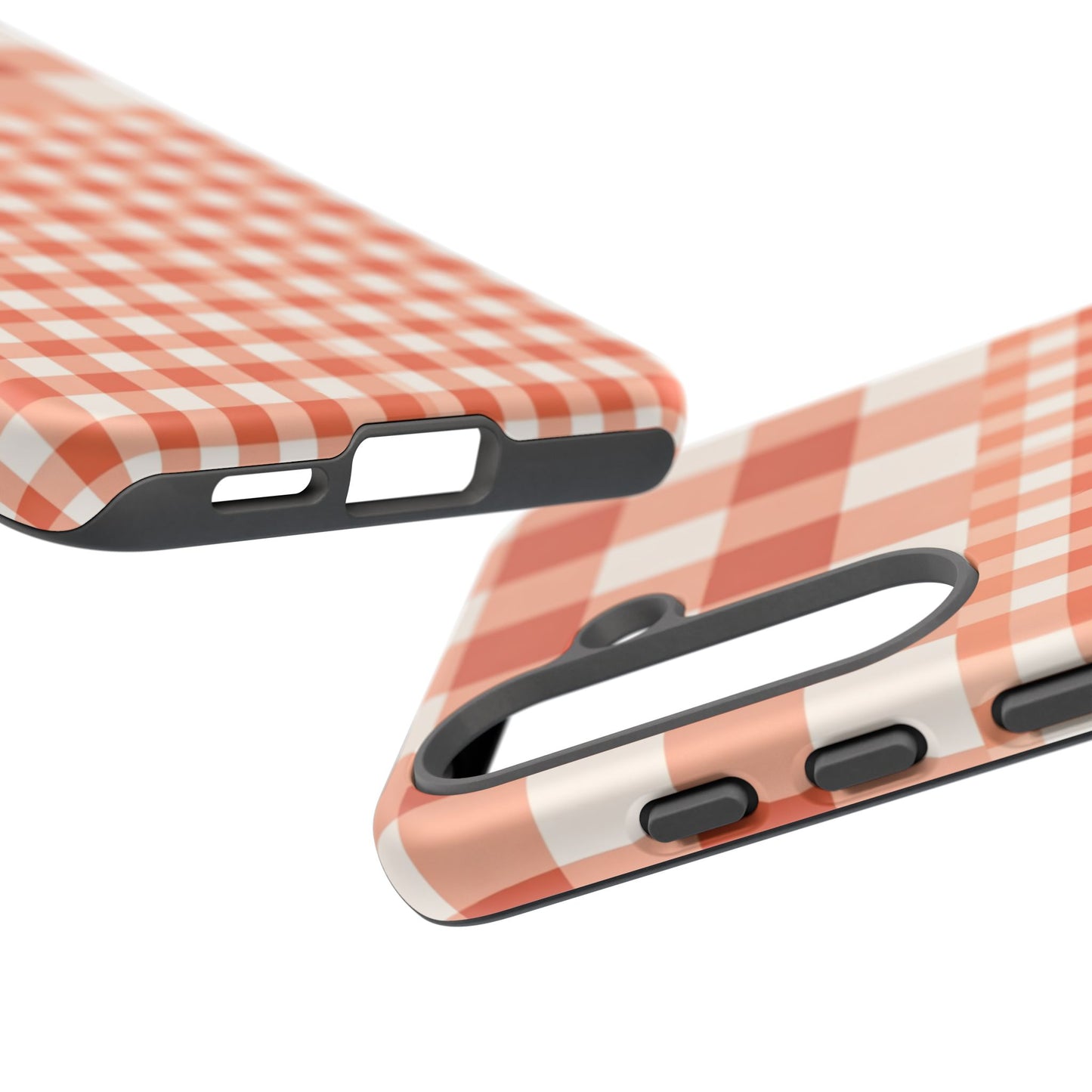 Buffalo Check Tough Phone Case — Orange Gingham Protective Cover