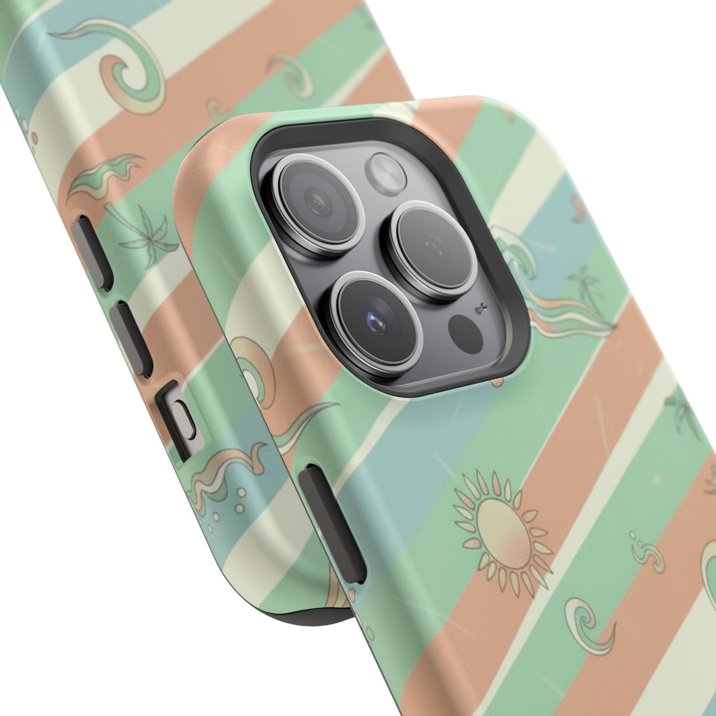 Magnetic Impact-Resistant Phone Case — Retro Surf Stripes