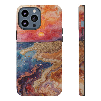 Sunset Coast Phone Case — Colorful Abstract Beach Art Tough Case