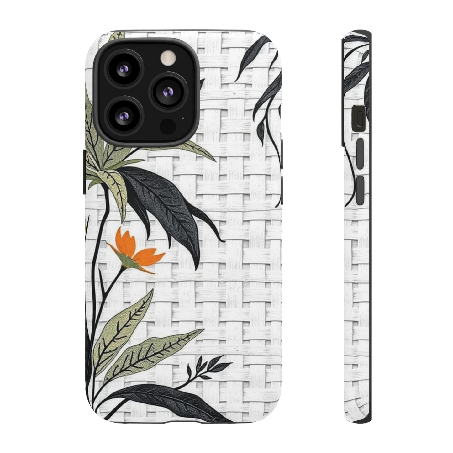 Floral Woven Tough Phone Case — Protective Botanical iPhone Cover