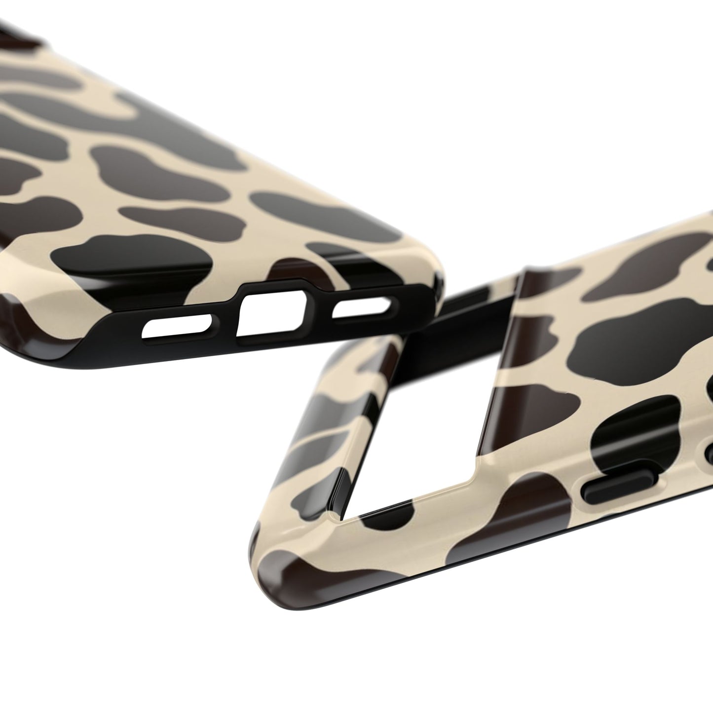 Cow Print Phone Case — Black & Cream Protective  Case