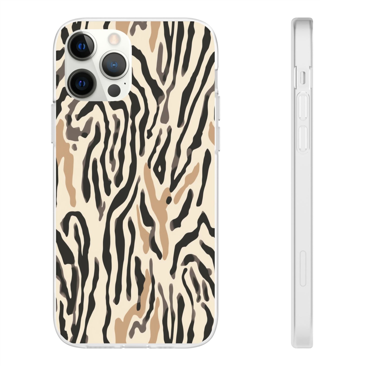 Zebra Stripe Phone Case – Neutral Animal Print Flexi Case