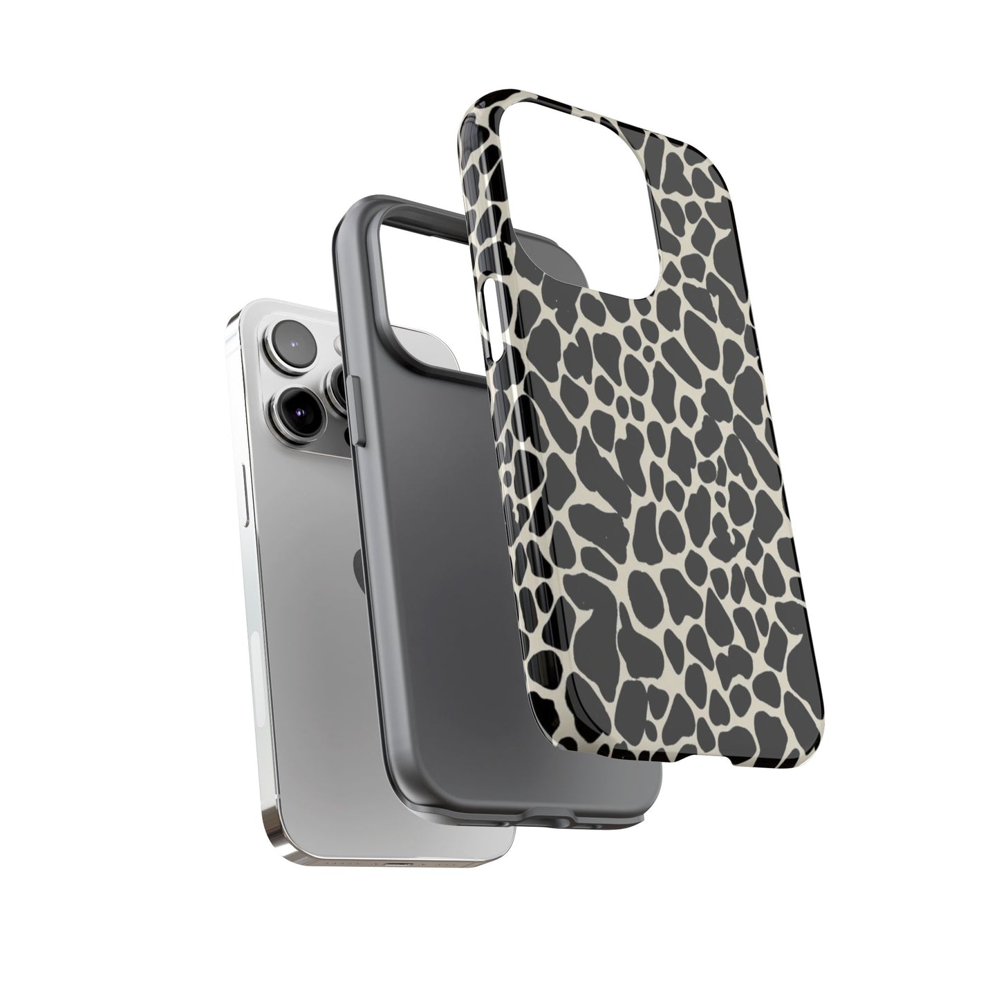 Black and White Cowhide Phone Case — Protective Tough Case