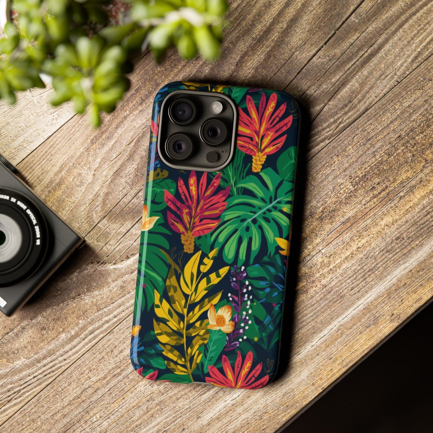 Tropical Floral Phone Case — Vibrant Jungle Leaf Protective Cover