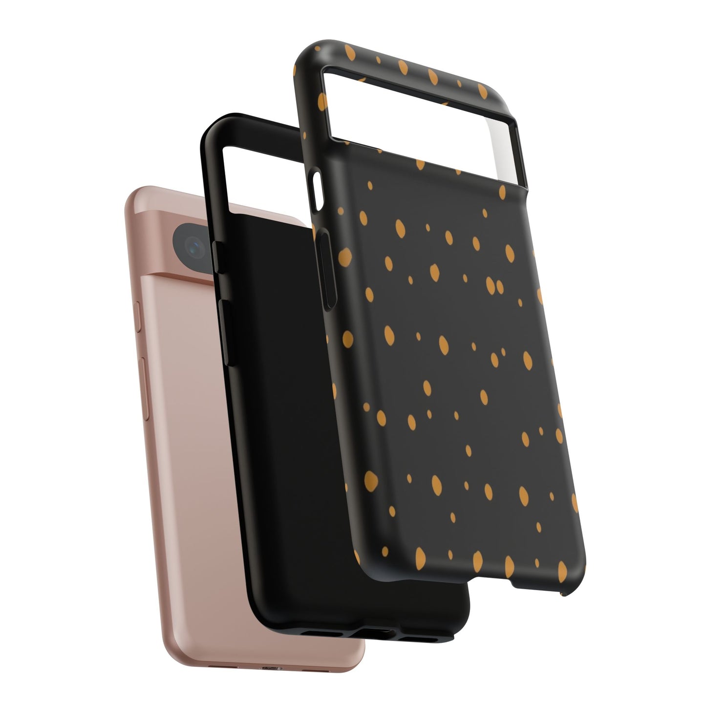 Black & Gold Dot Tough Phone Case — Protective Sparkle Pattern