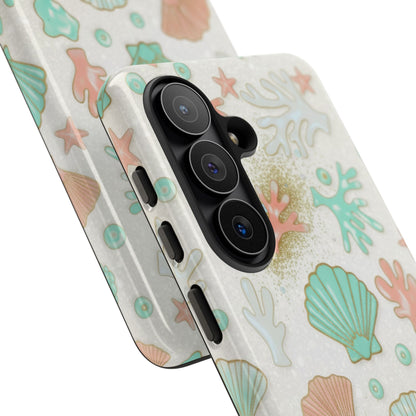 Seashell Coral Phone Case — Pastel Beach Shells Protective Tough Case