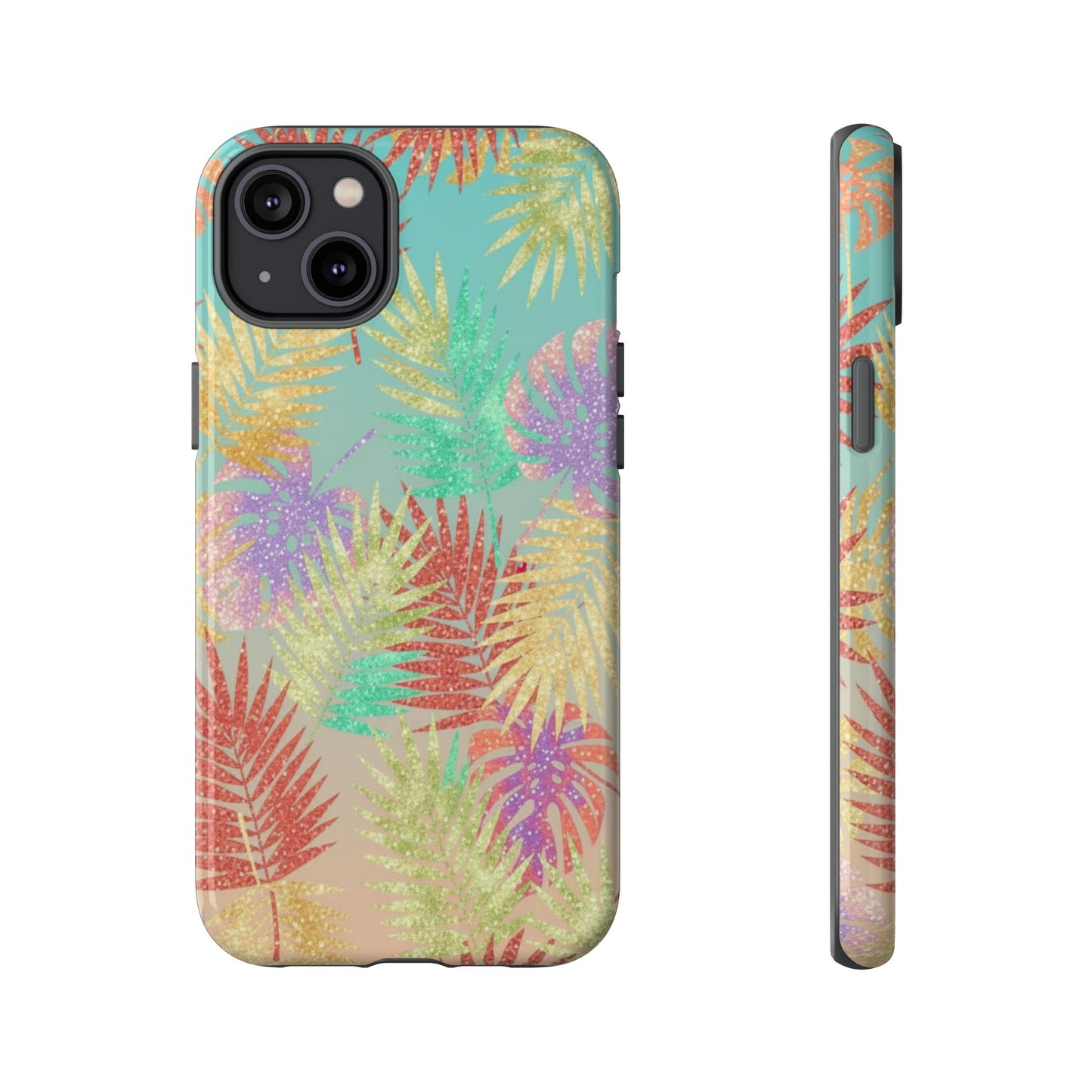 Tropical Palm Leaf Tough Phone Case – Colorful Pastel Botanical Protection