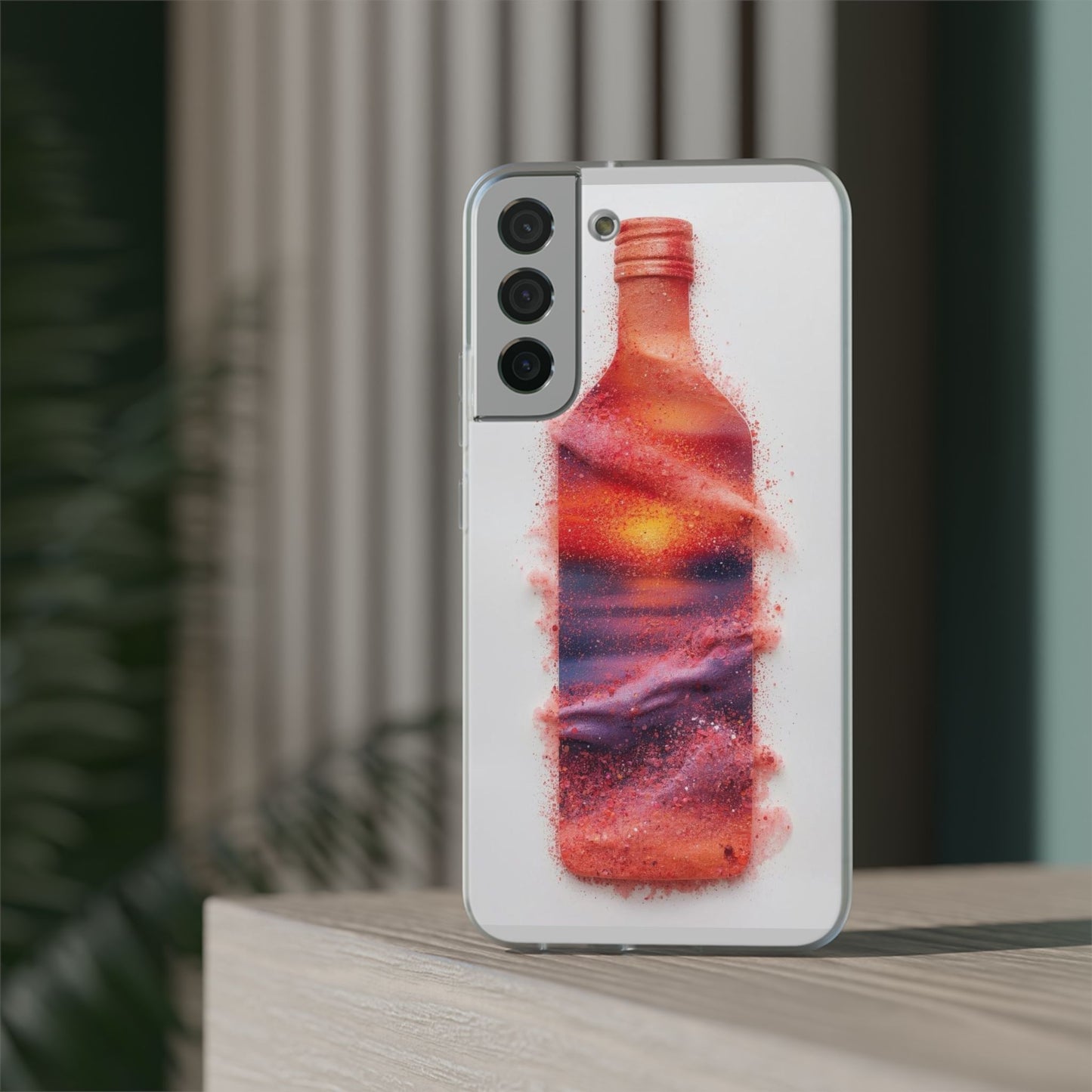 Galaxy Bottle Phone Case — Abstract Cosmic Beverage Design Flexible Case