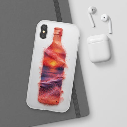 Galaxy Bottle Phone Case — Abstract Cosmic Beverage Design Flexible Case