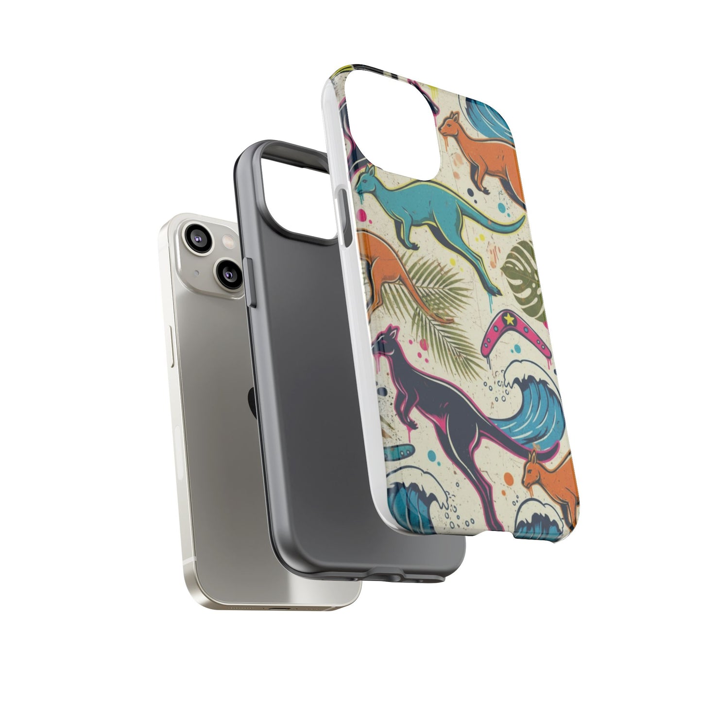 Tough Cases — Colorful Surfing Kangaroo Phone Case