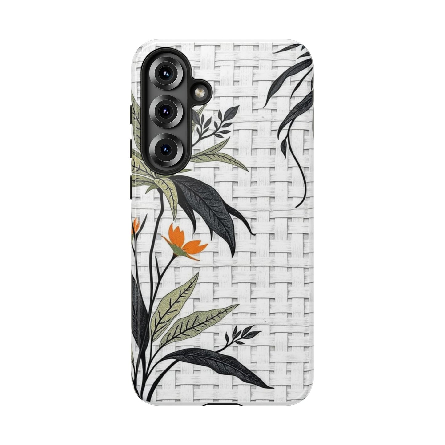 Floral Woven Tough Phone Case — Protective Botanical iPhone Cover