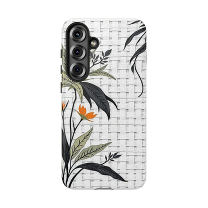 Floral Woven Tough Phone Case — Protective Botanical iPhone Cover