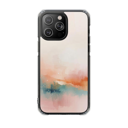 Clear Magnetic Impact Phone Case — Pastel Watercolor Sunset Design
