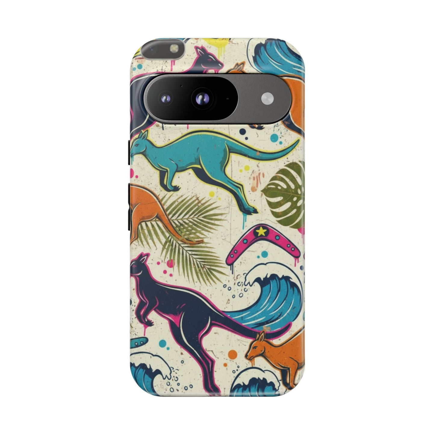 Tough Cases — Colorful Surfing Kangaroo Phone Case