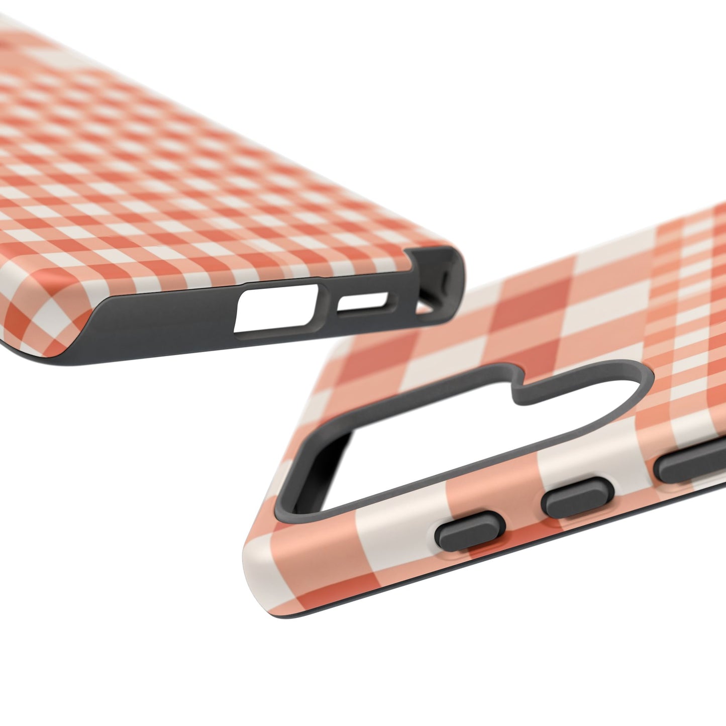 Buffalo Check Tough Phone Case — Orange Gingham Protective Cover